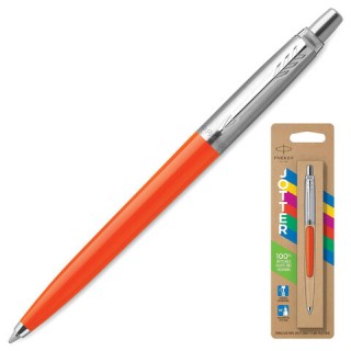 Ручка шариковая PARKER "Jotter Orig Orange", корпус оранжевый, детали хром, блистер, синяя, 2076054 Франция