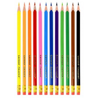 Набор цветных карандашей Каляка-Маляка с ластиком 12 цв. трехгран. корп. пластик карт.уп. ККМП12 Китай