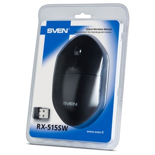 Мышь беспроводная Sven RX-515SW, бесшумная работа кнопок, черный, 3btn+Roll SV-019969 Китай