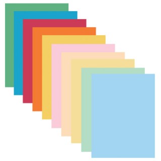 Бумага цветная 10 цветов BRAUBERG "MULTICOLOR" А4, 80 г/м2, 100 л., (10 цв. x 10 л.), 115350 Россия