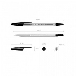 Ручка шарик. ErichKrause R-301 черный 1 мм прозр. шестигран. корп. 22030/43185 Китай