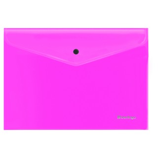 Папка-конверт на кнопке Berlingo "Neon" А4, 200мкм, прозрачная розовый неон EFb_A4391 Китай