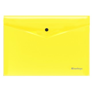 Папка-конверт на кнопке Berlingo "Neon" А4, 200мкм, прозрачная желтый неон EFb_A4390 Китай