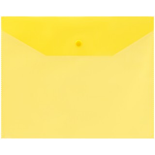 Папка-конверт на кнопке OfficeSpace А5 (190*240мм), 120мкм, пластик, полупрозрачная, желтая 344554 Россия
