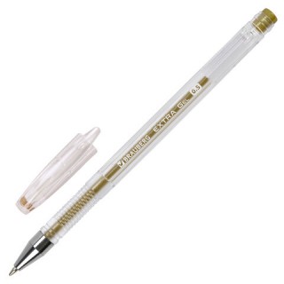 Ручка гелевая ЗОЛОТИСТАЯ BRAUBERG "EXTRA GOLD", корпус прозрачный, 0,5 мм, линия 0,35 мм, 143914 Китай