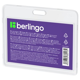 Бейдж горизонтальный Berlingo "ID 100", 85*55мм, прозрачный, без держателя PDk_01003 Китай