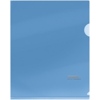 Папка-уголок СТАММ А5, 180мкм, пластик, прозрачная, синяя ММ-30957 Россия