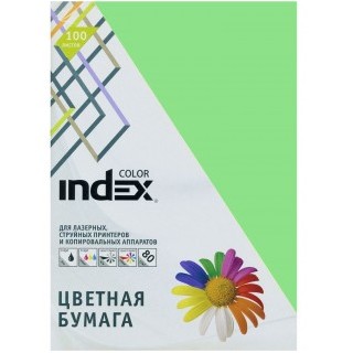 Бумага цветная Index Color, 80гр, А4, фисташковый (69), 100л арт.IC69/100