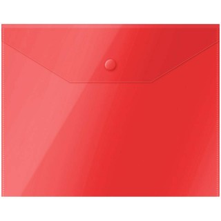 Папка-конверт на кнопке OfficeSpace А5 (190*240мм), 150мкм, полупрозрачная, красная 267530, Россия