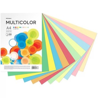Бумага цветная OfficeSpace "Multicolor", А4, 80г/м?, 200л., (10 цветов) MC_38237 Россия