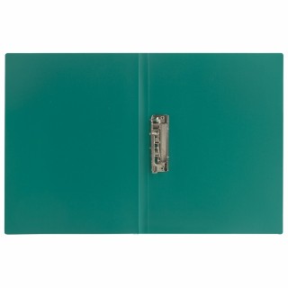 Папка с боковым металлическим прижимом STAFF, зеленая, до 100 листов, 0,5 мм, 229235, Россия
