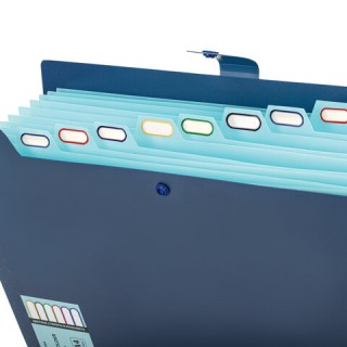 Папка-органайзер на кнопке 12 отделений, BRAUBERG "Extra", А4, синяя с голубым, 271933 Китай