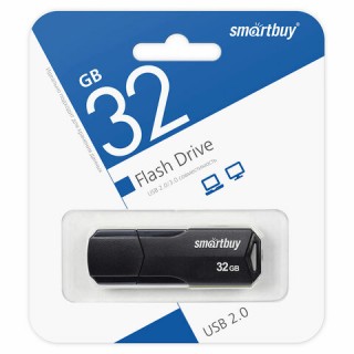 Флеш-диск 32GB SMARTBUY Clue USB 2.0, черный, SB32GBCLU-K Китай
