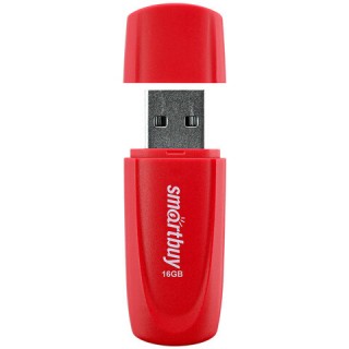 Флеш-диск 16 GB SMARTBUY Scout USB 2.0, красный, SB016GB2SCR Китай