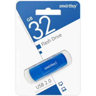 Флеш-диск 32 GB SMARTBUY Scout USB 2.0, синий, SB032GB2SCB Китай