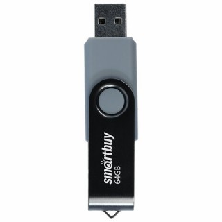 Флеш-диск 64 GB SMARTBUY Twist USB 2.0, черный, SB064GB2TWK Китай