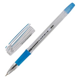 Ручка шариковая масляная с грипом BRAUBERG "i-Rite GT SKY", СИНЯЯ, голубые детали, узел 0,4 мм, 143299 Китай
