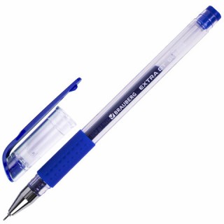 Ручка гелевая с грипом BRAUBERG "EXTRA GT NEEDLE", СИНЯЯ, игольчатый узел 0,5 мм, линия 0,35 мм, 143916 Китай