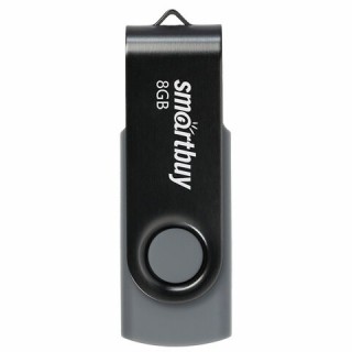 Флеш-диск 8 GB SMARTBUY Twist USB 2.0, черный, SB008GB2TWK Китай