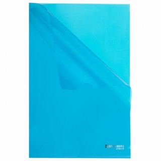 Папка-уголок плотная BRAUBERG SUPER, 0,18 мм, синяя, 270479 Россия