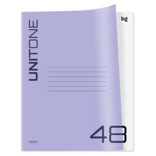 Тетрадь 48л. клетка BG "UniTone. Neon", пластиковая обложка, неон сиреневый Т5ск48_пл 12470 Россия