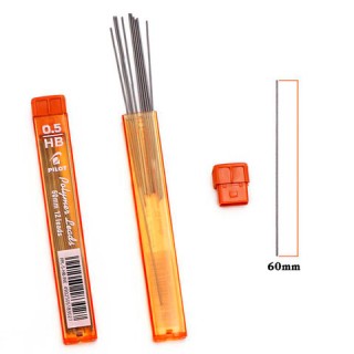 Грифели запасные 0,5 мм, HB, PILOT, КОМПЛЕКТ 12 штук, Polymer Leads, PPL-5 Япония