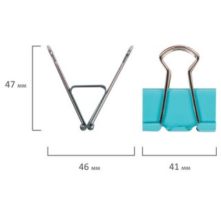 Зажим для бумаг STAFF "Profit", 41 мм, на 200 листов, цветной, картонная коробка, 225159 Китай