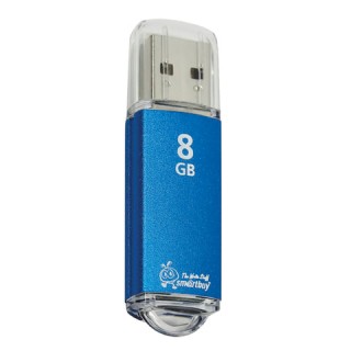 Флеш-диск 8 GB, SMARTBUY V-Cut, USB 2.0, металлический корпус, синий, SB8GBVC-B Тайвань (Китай)