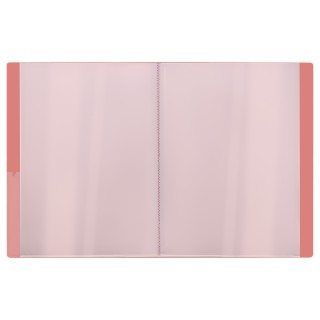 Папка с 30 вкладышами СТАММ "Акцент" А4, 17мм, 800мкм, пластик, коралловая ММ-31931 Россия