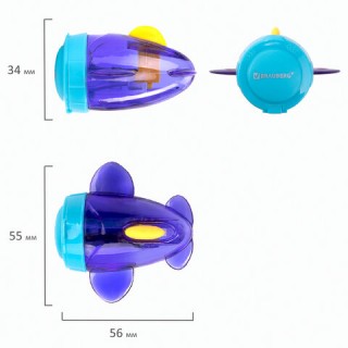Точилка BRAUBERG "JET", 3 угла заточки, пластиковая с контейнером, ассорти, 223591 Китай