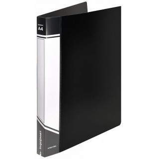 Папка с кольцами INFORMAT А4 2 кольца 700 мкм 25 мм черный пластик песок карман для маркир. этикетки вертик. NP5075Bk -Россия