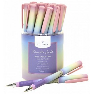 Ручка маслян. LOREX GRADIENT FUSION Double Soft синий 0,7 мм дизайн кругл. корп. ultra-soft touch грип игольчатый наконечник LXOPDS-GF Китай