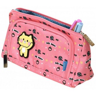 Пенал 1 отд. сред. LOREX KIDS FUNNY CAT 210x85x105 мм роз. полиэстер LXKPCTR-FC Китай