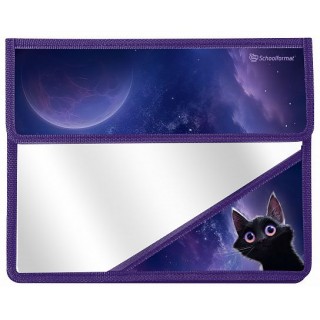 Папка д/тетрадей 1 отд. А5 Schoolformat ИГРИВЫЙ КОСМОКОТИК клапан на липучке 230х195х50 мм синий пластик, картон д/девочек ПТПЛ1А5-ИКК -Россия