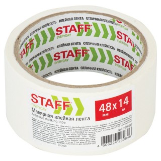 Клейкая лента малярная креппированная 48 мм x 14 м, STAFF, 229060 Россия