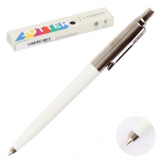 Ручка шариковая PARKER "Jotter Orig White", корпус белый, детали нержавеющая сталь, синяя, RG0032930 Франция