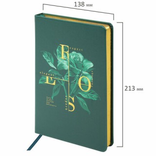 Ежедневник недатированный А5 (138х213 мм), BRAUBERG VISTA, под кожу, твердый, 136 л., "Rose", 112019, Китай