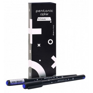 Ручка шарик. Linc PENTONIC Cipher синий 0,5 мм черн. кругл. корп. игольчатый наконечник 7050, Индия