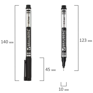 Маркер для CD и DVD BRAUBERG, ЧЕРНЫЙ, супертонкий металлический наконечник, 0,5 мм, 150512, Китай