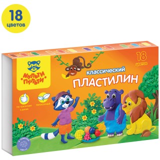 Пластилин Мульти-Пульти "Приключения Енота", 18 цветов, 360г, со стеком, картон КП_10211, Россия Пластилин Мульти-Пульти "Приключения Енота", 18 цветов, 360г, со стеком, картон КП_10211, Россия