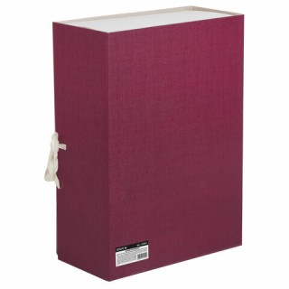 Короб архивный (240х330 мм), 120 мм, 2 завязки, бумвинил, до 1000 листов, бордовый, STAFF, 126901, Россия