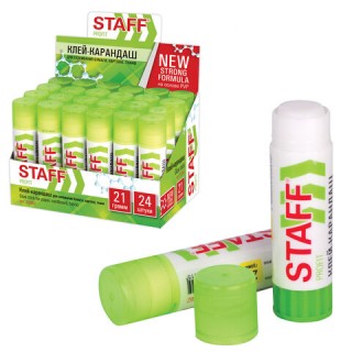 Клей-карандаш УСИЛЕННЫЙ STAFF Profit, 21 г, PVP-основа, 228662, Китай
