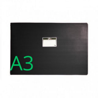 Папка с кольцами РЕГИСТР А3 4 кольца 800 мкм 25 мм черный пластик,гориз. A3D-254/900 Россия