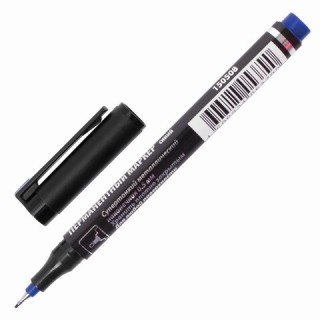 Маркер перманентный BRAUBERG "Jet", СИНИЙ, супертонкий металлический наконечник 0,5 мм, 150508, Китай