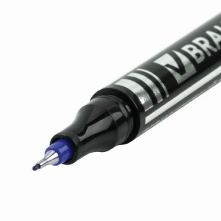 Маркер перманентный BRAUBERG "Jet", СИНИЙ, супертонкий металлический наконечник 0,5 мм, 150508, Китай