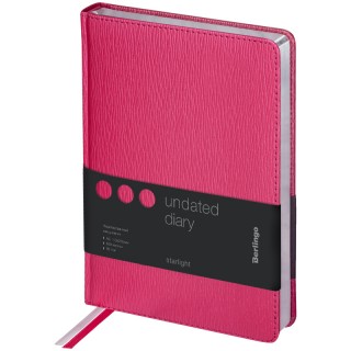 Ежедневник недатированный, А5, 160л., кожзам, Berlingo "Starlight", серебр. срез, фуксия UD0_83504, Китай
