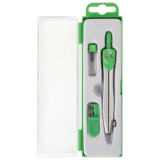 Готовальня BRAUBERG "Klasse", 3 предмета: циркуль 115 мм, грифель, точилка, пенал с подвесом, 210328, Китай