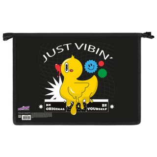 Папка для тетрадей ЮНЛАНДИЯ А4, 1 отделение, картон/пластик, конгрев, на молнии, "Duck tales", 272134, Россия