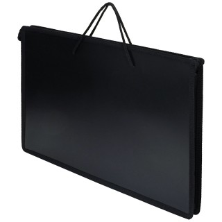 Папка д/труда с 2 ручками А4 широкая Creativiki 335х235х55 мм черн. пластик, полиэстер молния сверху универс. ПТУРПРА4КР-Ч, Россия