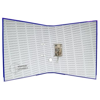 Регистратор А4, 75 мм, ПВХ, синий, WORPSON, Китай